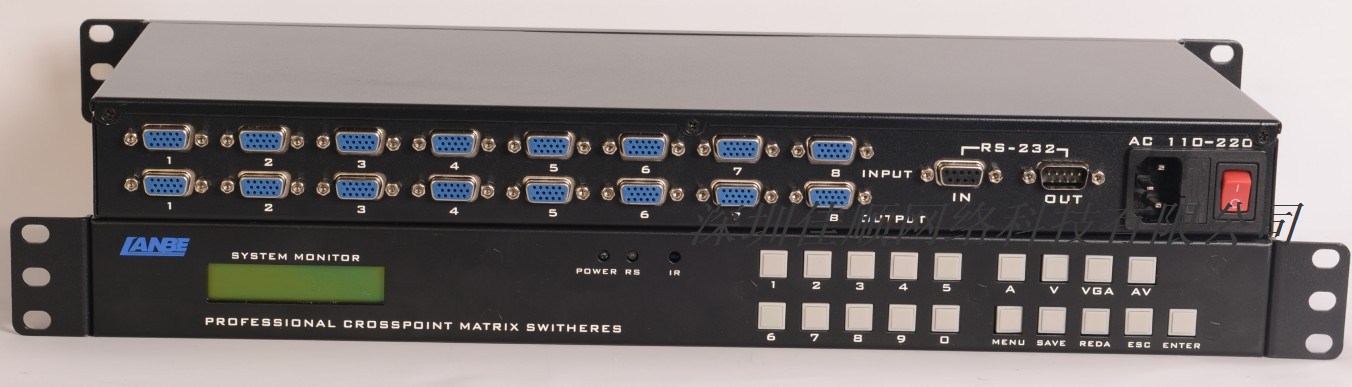 VGA带音频8进1出VGA矩阵切换器  MVX-801-A LANBE蓝宝矩阵