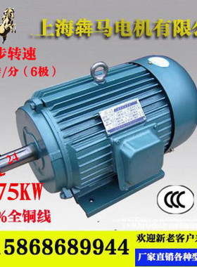 三相异步电动机 Y2 Y90S-6极0.75KW 6P 960转380V 电机马达立卧式
