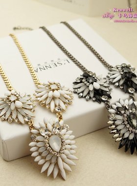 欧美复古闪钻短款韩国百搭毛衣链