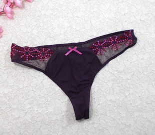 F123外贸原单蕾丝性感时尚 腰平量82CM 舒适性感网纱透气T裤