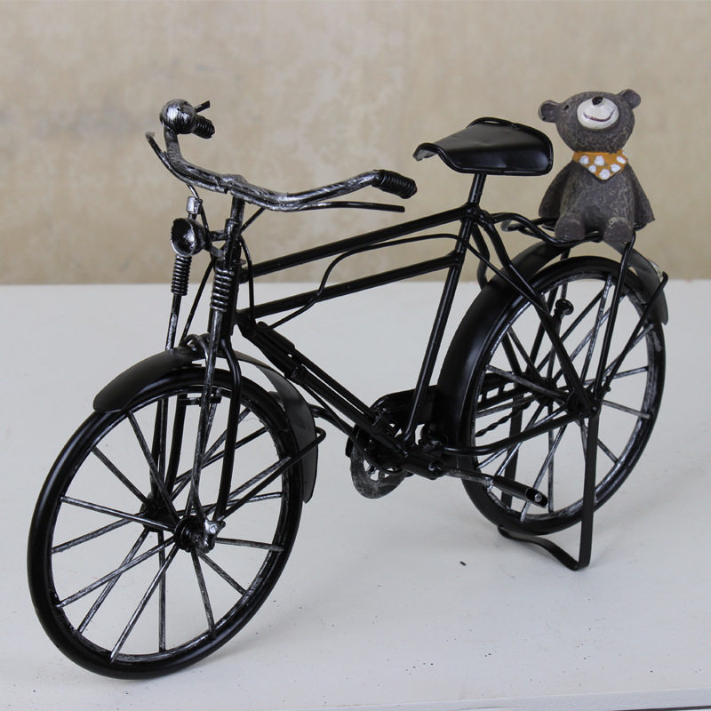 老式铁皮车手工复古自行车铁艺模型店铺餐厅橱窗摆设家居装饰摆件