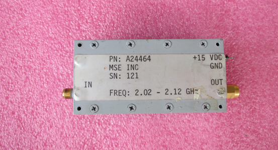 A24464 MSE 500-2350MHz 10dB SMA低噪声微波放大器质量包好，包能用可提供详细测试图工作频率：500-2350MHz增益:10dB噪声系数：2.0输出功率: 0dBm工作电压：+15V/50mA接头： SMA