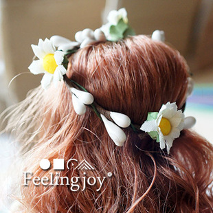 4分6分12分bjd娃娃配饰 迷你娃娃屋模型拍摄道具 手工花环头饰