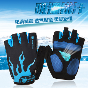 Anguiqi夏季户外透气短指自行车半指手套山地车骑行手套男女配件
