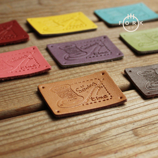 手工真皮皮标手缝装 饰DIY手工辅料线轴系列头层皮标多色可选