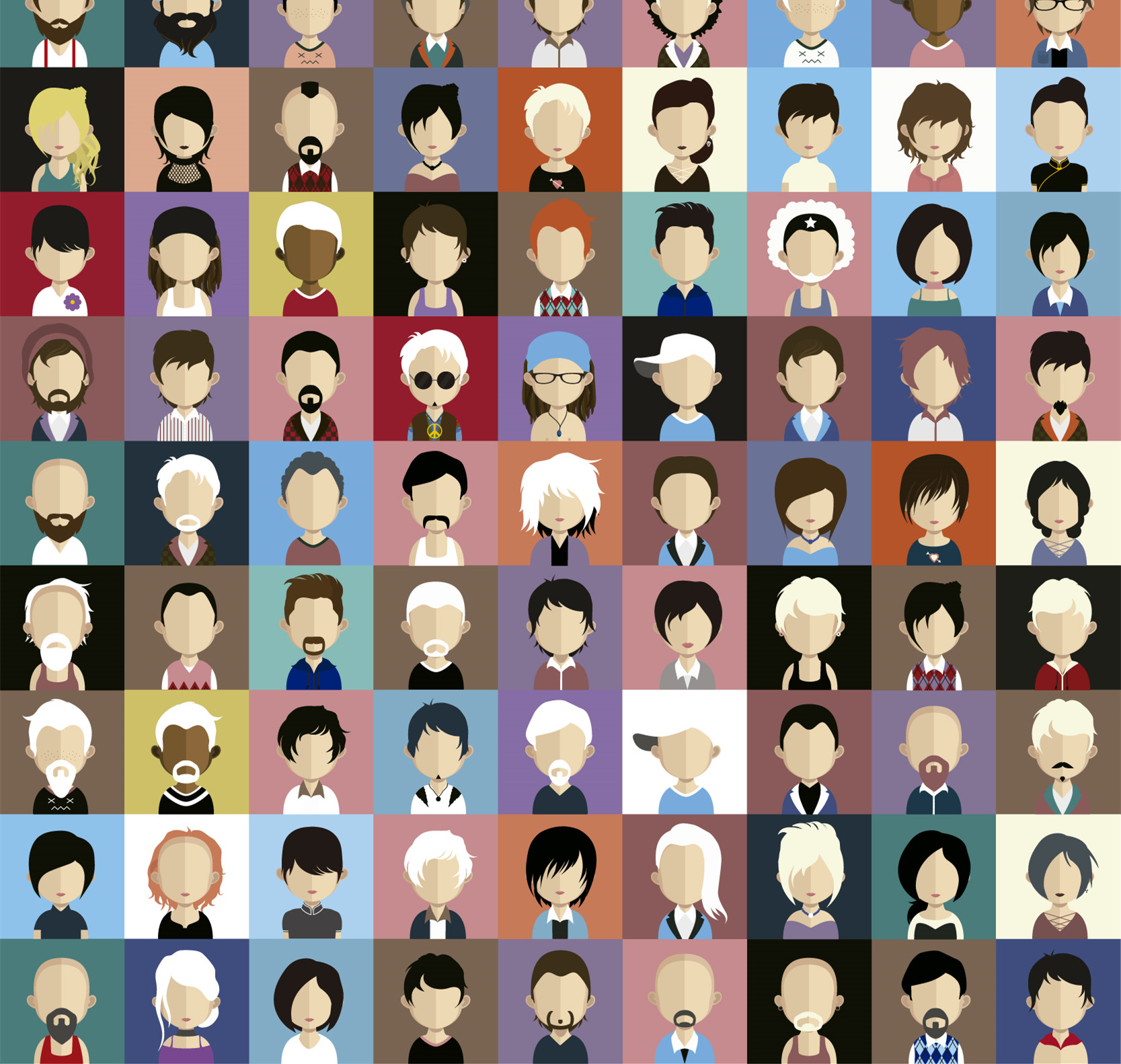 矢量高清超多卡通人物头像UI2 EPS可导出PNG设计素材 自动发货