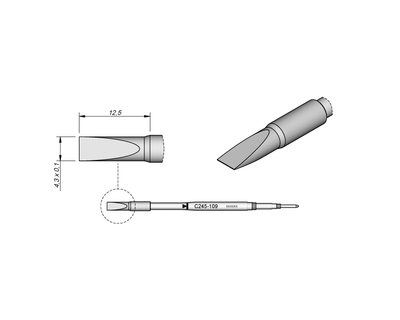 通用型手柄专用C245烙铁头 切割烙铁头  2