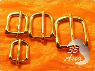 35工坊 纯铜皮带扣 纯铜包带扣头  针扣 D型背带扣 铜五金扣