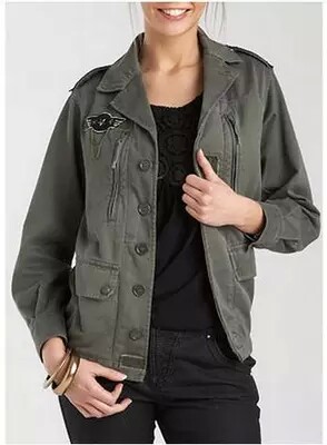 原装正品 法军女兵80/90年代 F2 时尚军绿色上衣