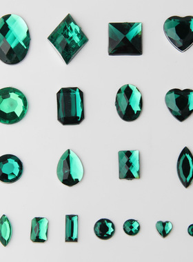 绿色亚克力钻 无孔平底钻 饰品配件 鞋服美容材料配件 手机美容