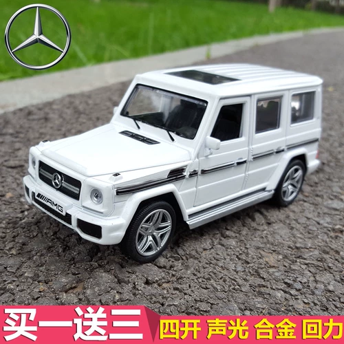Mercedes Benz, warrior, легкосплавный автомобиль, модель автомобиля, реалистичный внедорожник, транспорт, игрушка со светомузыкой, масштаб 1:32