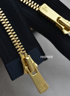 玉米牙5#YKK拉链金铜双开尾Excella羊绒皮毛高档料外套门襟黑580