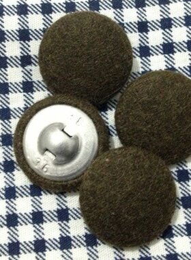 深军绿色羊绒包布纽扣 配件辅料 呢大衣风衣钮扣子 DIY手工布艺
