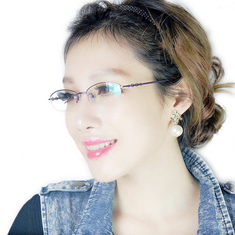 女士眼镜 女款纯钛细腿眼镜框 轻巧商务近视眼镜 全钛眼镜架8991