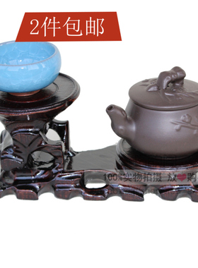 摆件圆形奇石茶壶木质工艺品