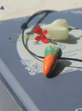 胡萝卜皮质长款民族风可调节吊坠