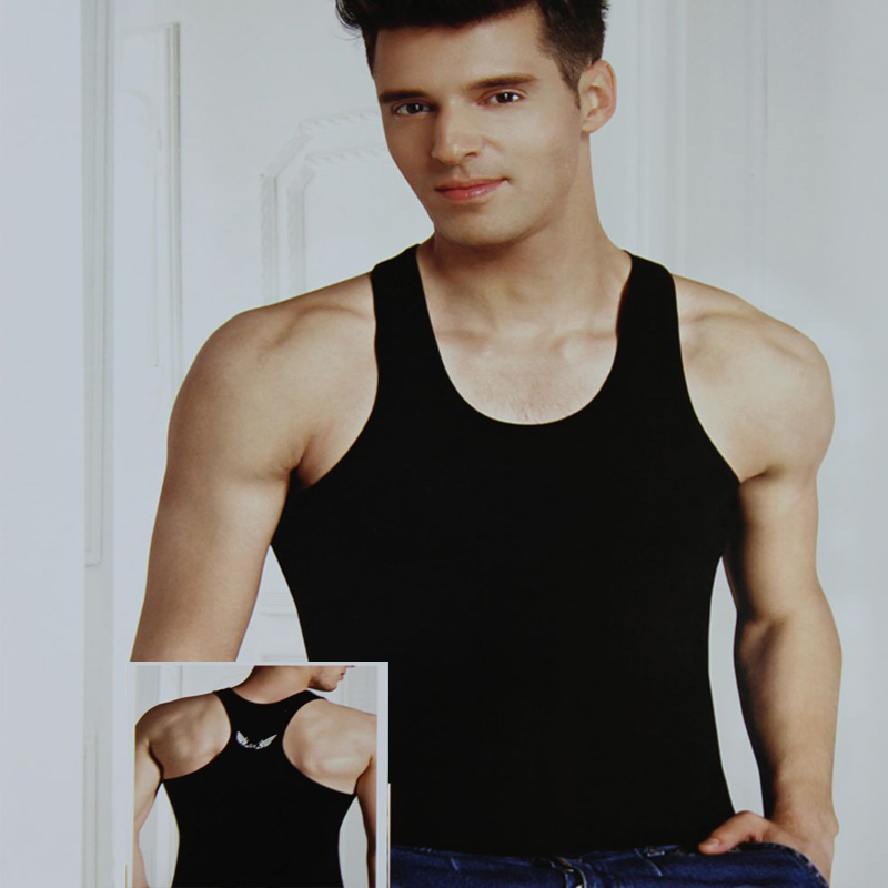 格凯8343竹纤维夏季内衣休闲运动健身窄肩美背工字薄款男士背心