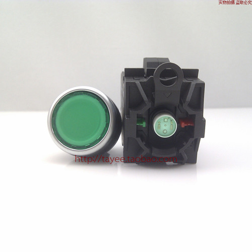 24v上海天逸22mm带灯自锁按钮LA42PSD-11自锁交替开关LED绿色