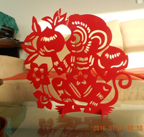 红色亚克力吉祥物摆件装饰品
