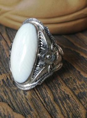 泰国镶嵌白色波西米亚风手工银