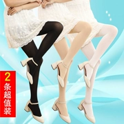 Stockings phần mỏng của phụ nữ quần lót gợi cảm mùa xuân và mùa thu dày gầy chân áp lực quần da màu xà cạp màu đen vớ đáy - Vớ