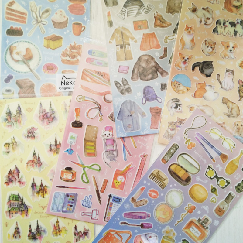 日单正版水彩风文具化妆品实物