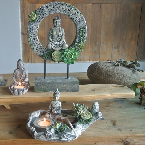 日式风枯山水禅修咖啡厅装饰品