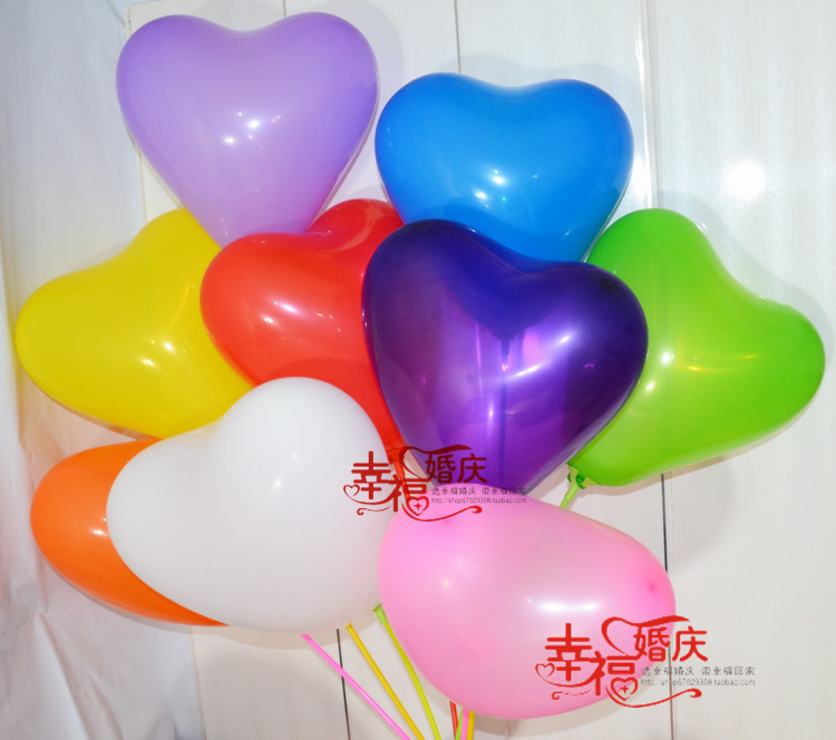 婚庆爱心型气球批发免邮结婚房布置生日派对装饰求婚心形气球