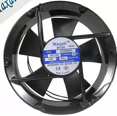 Maxair原装BT22060B2H圆形交流散热风扇 双滚珠轴承 220v轴流风机