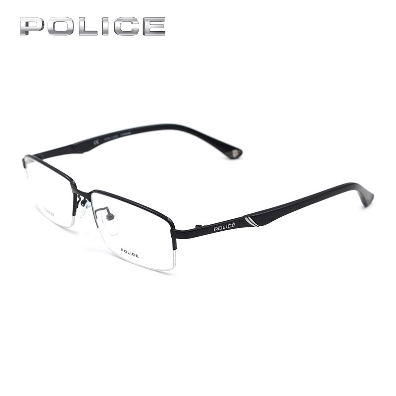 真品POLICE超轻纯钛半框眼镜架