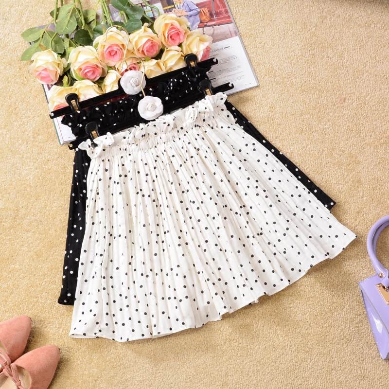 高腰显瘦雪纺短裙波点半身裙子