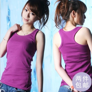 新款百搭大码背心纯色工字小背心女纯棉修身夏季打底吊带衫短款