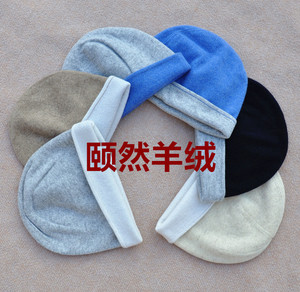 颐然出口意大利羊绒帽男毛线针织帽女双层双面戴加厚100%纯山羊绒