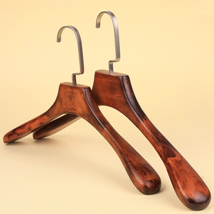 实木复古衣架Logo定制成人男女服装店木衣架批发防滑衣挂衣撑裤夹