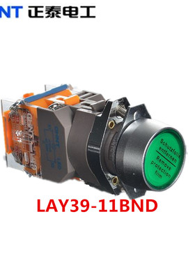 正泰 绿色带灯按钮开关 LAY39-11BND AC220V DC24V