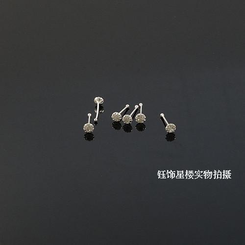 泰国纯银2毫米包边镶钻耳钉