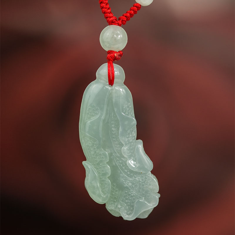 钰达翡翠白菜项坠 遇百财白菜挂件 玉白菜挂坠 吊坠a货 cd4