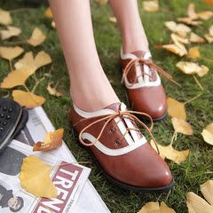 2015 spring School of the new air retro colour matching small round head low Joker comfort casual shoes fashion shoes