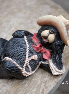 雕刻树脂美式乡村风桌面摆件