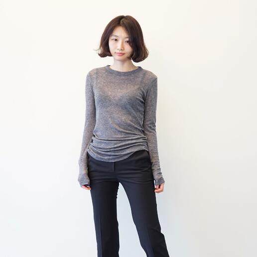 现货！韩版女款瘦身圆领长袖薄款线衣T恤G1015