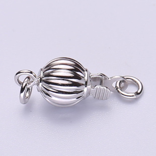 DIY配件灯笼扣西瓜扣 s925银百搭珠宝首饰扣珍珠项链扣手链饰品