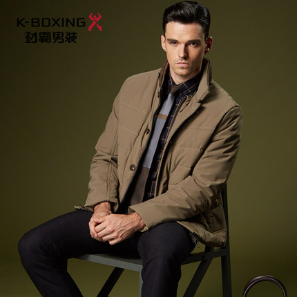 劲霸男装秋冬保暖短版夹克羽绒服商务男士羽绒服|BRHY4229