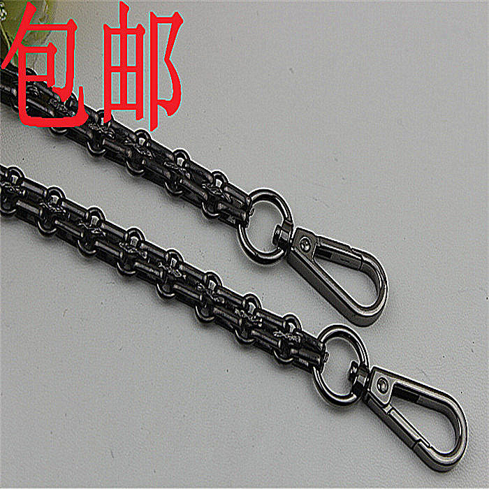 包邮黑色小包包链条带五金配件金属链铁链条斜包带链包皮女包配件