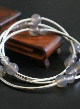 手工光面玉髓生日礼物灰玛瑙