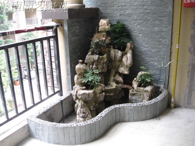 鱼池假山山水盆景流水景观龟纹石假山上水石吸水石真石头观赏石