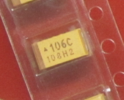 106V 106C 黄色 贴片钽电容 16V 10UF=106PF A型 1206封装 胆电容