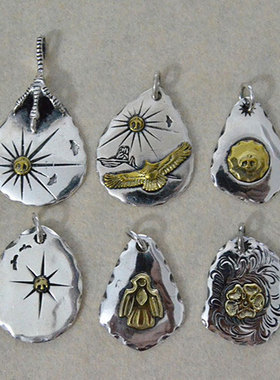 民族风纯银挂件复古羽毛飞鹰吊坠