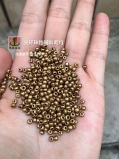 仿金属古铜色米珠 DIY配件 2mm3mm玻璃烤漆青古铜色珠子服装辅料