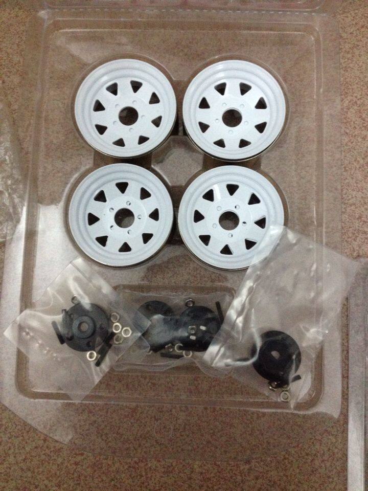 RC4WD SCX10 F350 CC01 1.9 锁胎金属轮毂 免沾胎 加重 黑 白4只