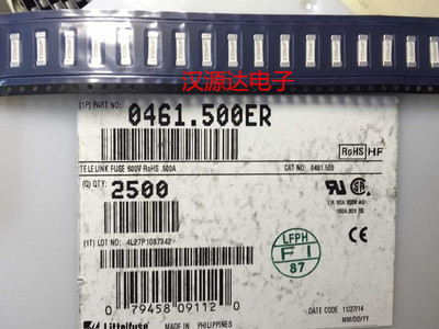 0461.500ER 600V 0.5A LF500MA 力特高电压熔断贴片保险管10*3